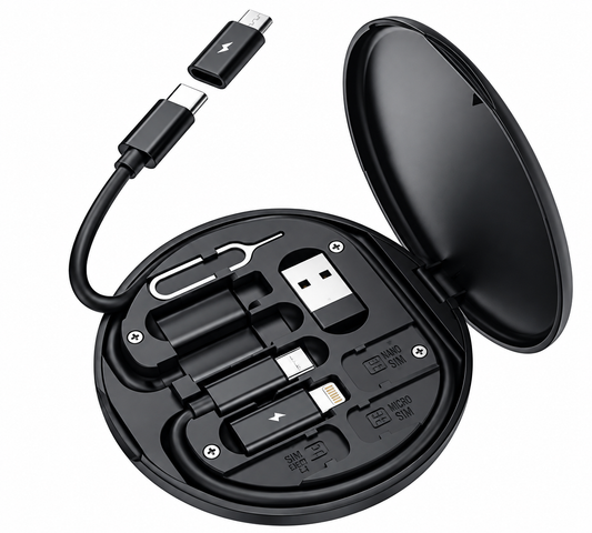 Mini Multi-Functional Fast Charging Data Cable Set (Pack of 1)